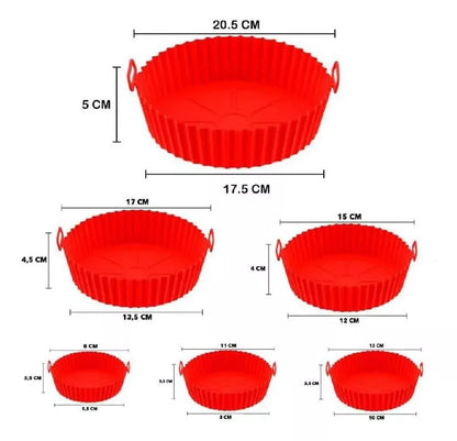 SET X 6 MOLDES SILICONA PARA AIR FRYER