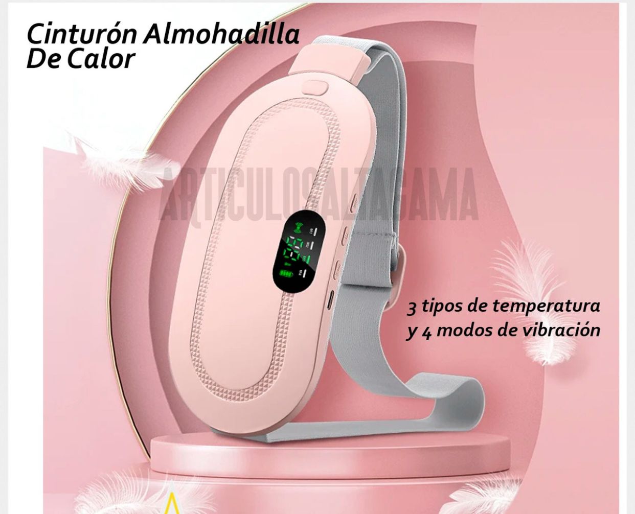 Cinturón masajeador alivio menstrual portátil